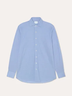 New Slim Fit Travel piqué Shirt in Comfort Cotton Camisas Clássicas|Camisas Clássicas
