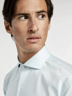 Hot Slim Fit Travel Poplin Shirt in Comfort Cotton Camisas Clássicas|Camisas Clássicas