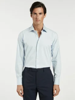 Clearance Slim Fit Travel Poplin Shirt in Comfort Cotton Camisas Clássicas|Camisas Clássicas
