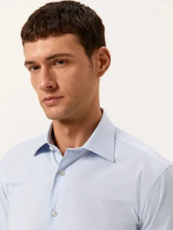 Outlet Slim Fit Travel Poplin Shirt in Comfort Cotton Camisas Clássicas|Camisas Clássicas