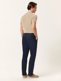 Clearance Slim fit Twill Garment Dye Casual Trousers with pleats Calças Casuais