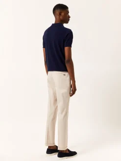 Clearance Slim fit Twill Garment Dye Casual Trousers with pleats Calças Casuais