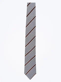 Outlet Striped Pattern 100% Silk Tie 7,5cm Gravatas