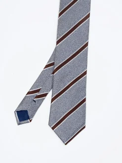 Outlet Striped Pattern 100% Silk Tie 7,5cm Gravatas