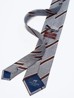 Outlet Striped Pattern 100% Silk Tie 7,5cm Gravatas