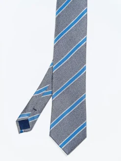 Outlet Striped Pattern 100% Silk Tie 7,5cm Gravatas