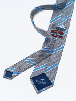 Outlet Striped Pattern 100% Silk Tie 7,5cm Gravatas