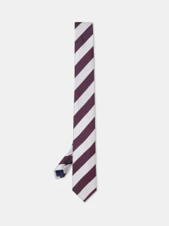 Striped Pattern 100% Silk Tie 7,5cm Gravatas