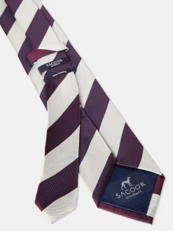 Striped Pattern 100% Silk Tie 7,5cm Gravatas