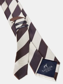 Striped Pattern 100% Silk Tie 7,5cm Gravatas