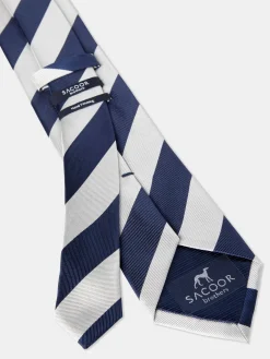 Striped Pattern 100% Silk Tie 7,5cm Gravatas