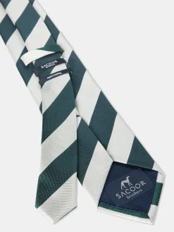 Striped Pattern 100% Silk Tie 7,5cm Gravatas