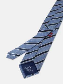 Discount Striped Pattern 100% Silk Tie 7,5cm Gravatas