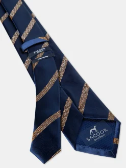 Clearance Striped Pattern 100% Silk Tie 7,5cm Gravatas