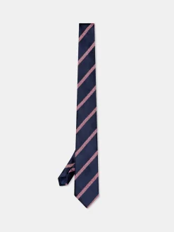 Clearance Striped Pattern 100% Silk Tie 7,5cm Gravatas