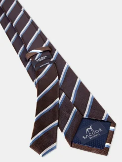 New Striped Pattern 100% Silk Tie 7,5cm Gravatas