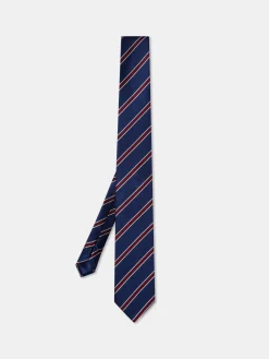 New Striped Pattern 100% Silk Tie 7,5cm Gravatas