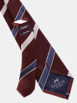 Sale Striped Pattern 100% Silk Tie 7,5cm Gravatas