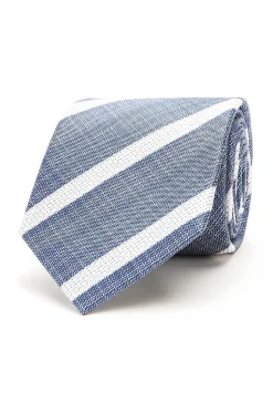 Online Striped Pattern Tie 100% Silk 8cm Gravatas