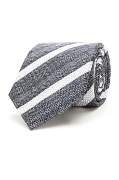 Online Striped Pattern Tie 100% Silk 8cm Gravatas