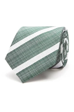 Online Striped Pattern Tie 100% Silk 8cm Gravatas