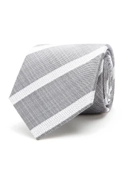 Online Striped Pattern Tie 100% Silk 8cm Gravatas