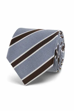 Sale Striped Pattern Tie 100% Silk 7cm Gravatas