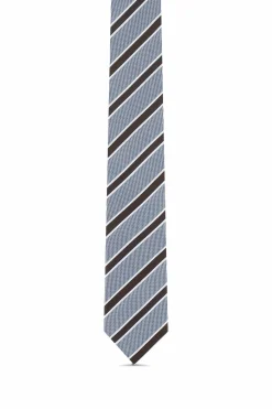 Sale Striped Pattern Tie 100% Silk 7cm Gravatas