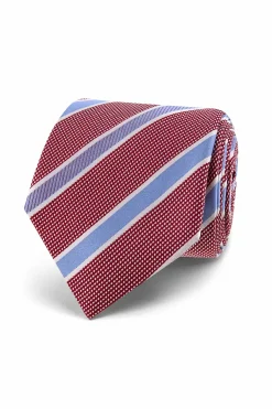 Sale Striped Pattern Tie 100% Silk 7cm Gravatas