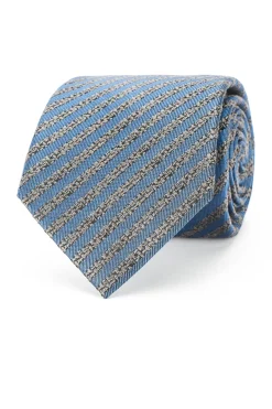 Striped Pattern Tie 100% Silk 8cm Gravatas