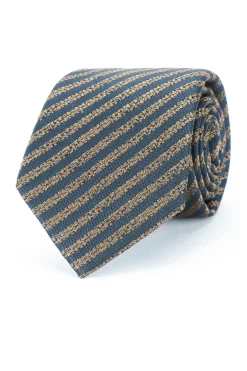 Striped Pattern Tie 100% Silk 8cm Gravatas
