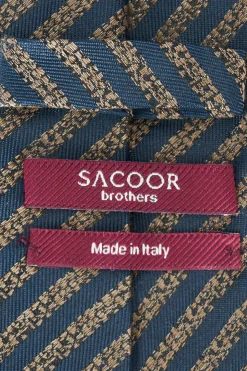 Striped Pattern Tie 100% Silk 8cm Gravatas