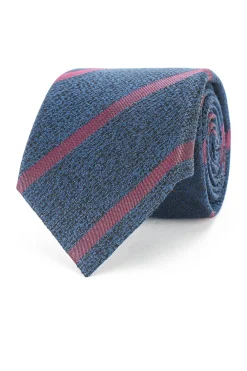 Outlet Striped Pattern Tie 100% Silk 8cm Gravatas