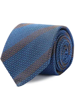Striped Pattern Tie 100% Silk 7cm Gravatas