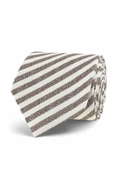 Online Striped Pattern Tie 100% Silk 7cm Gravatas