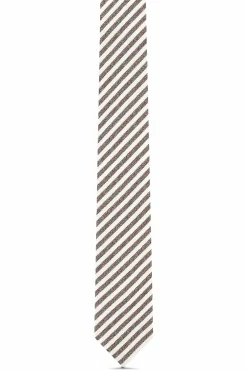 Online Striped Pattern Tie 100% Silk 7cm Gravatas