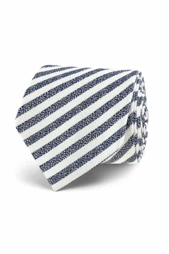 Online Striped Pattern Tie 100% Silk 7cm Gravatas