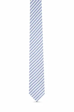 Online Striped Pattern Tie 100% Silk 7cm Gravatas