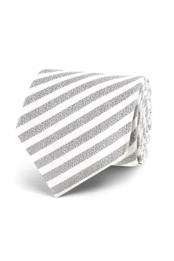 Online Striped Pattern Tie 100% Silk 7cm Gravatas