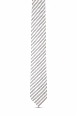 Online Striped Pattern Tie 100% Silk 7cm Gravatas