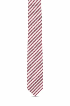 Online Striped Pattern Tie 100% Silk 7cm Gravatas
