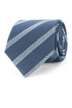 Online Striped Pattern Tie 100% Silk 8cm Gravatas