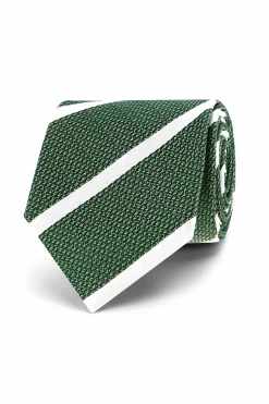 Online Striped Pattern Tie 100% Silk 7cm Gravatas