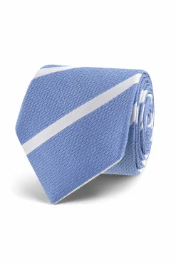 Online Striped Pattern Tie 100% Silk 7cm Gravatas