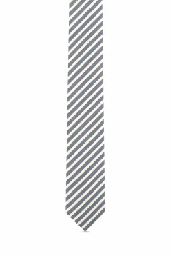 Striped Pattern Tie 100% Silk 7cm Gravatas