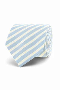 Striped Pattern Tie 100% Silk 7cm Gravatas