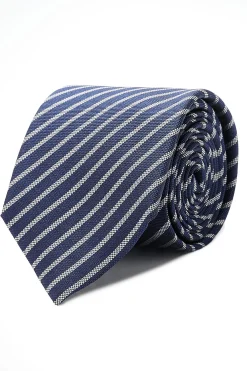 Striped Pattern Tie 100% Silk 8cm Gravatas