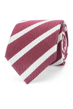 Striped Pattern Tie 100% Silk 8cm Gravatas