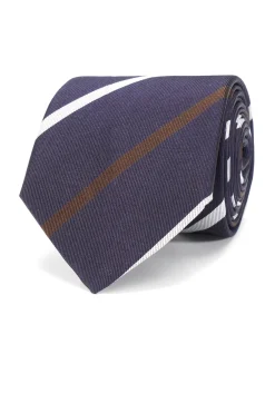 Online Striped Pattern Tie 100% Silk 8cm Gravatas