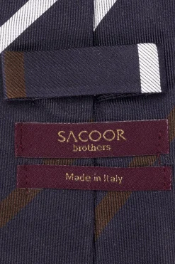 Online Striped Pattern Tie 100% Silk 8cm Gravatas